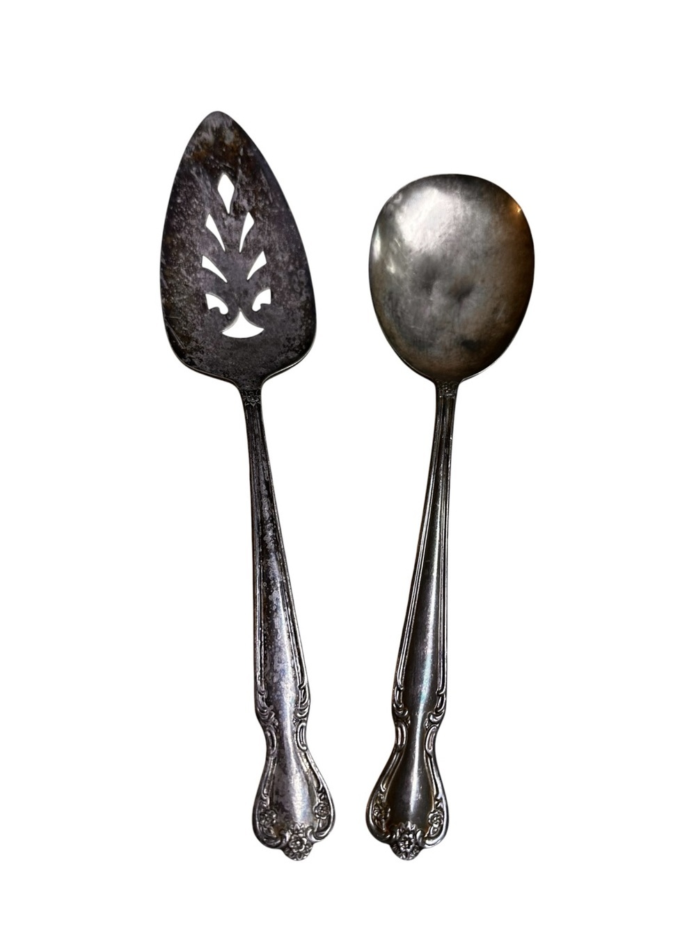 Vintage Rogers Bros IS Silver-Plated Cake Pie Server & Spoon Heritage Flatware